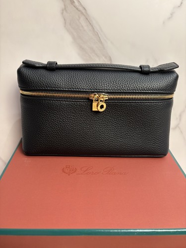 Loro Piana Calfskin Extra Pocket L19 Bag Black