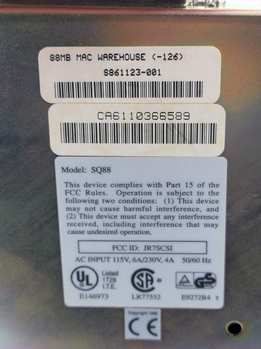 SyQuest Power User SQ88 88MB Mac Warehouse SCSI Data Cartridge Drive - Afbeelding 3 van 3