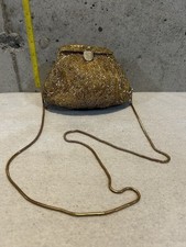 VTG La Regale Women's Evening Hand Bag Purse Gold Beaded Fancy