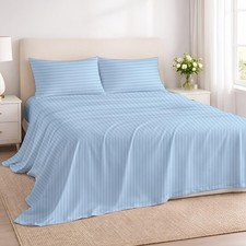 100 Cotton King Sheets Set, Cooling Breathable Bed Sheets, 16 Inch Deep Po...