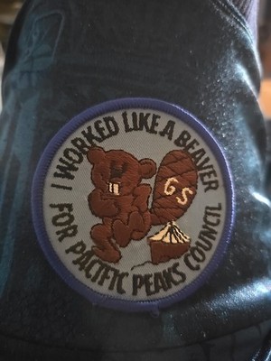 Vintage Girl Scout's ''I Worked Like A Beaver For Pacific Peaks Council Patch...