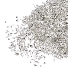 20g Crushed Glass Chips 1-3mm Irregular Glitter Glass, Silver Tone