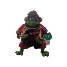 Russ Christmas Country Folk Yukon Frog Resin Bean Bag With Mittens NWT