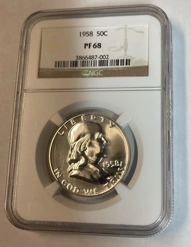 Flashy 1958 Proof Franklin Half Dollar NGC PF 68