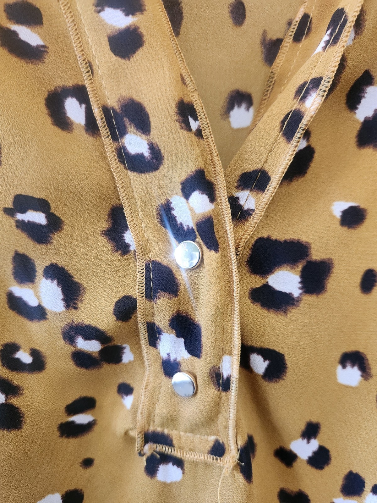 ZARA Basic Blouse Top With Leopard Print, Size S - image 2