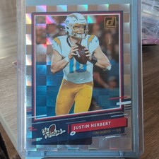 2020 Panini Donruss The Rookies #TR-JH Justin Herbert checkered Rookie Card. rookie card picture
