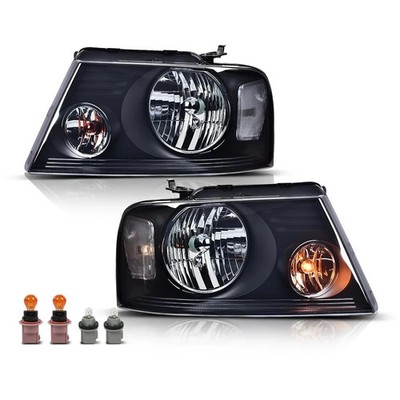 Halogen Headlights for 2004-2008 Ford F150/Lincoln Mark LT, Smoky Lens & Hou