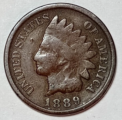 Indian Head Penny Lot of "1" VERY NICE 1889 GOOD OR BETTER°$ FREE SHIPPING $#530