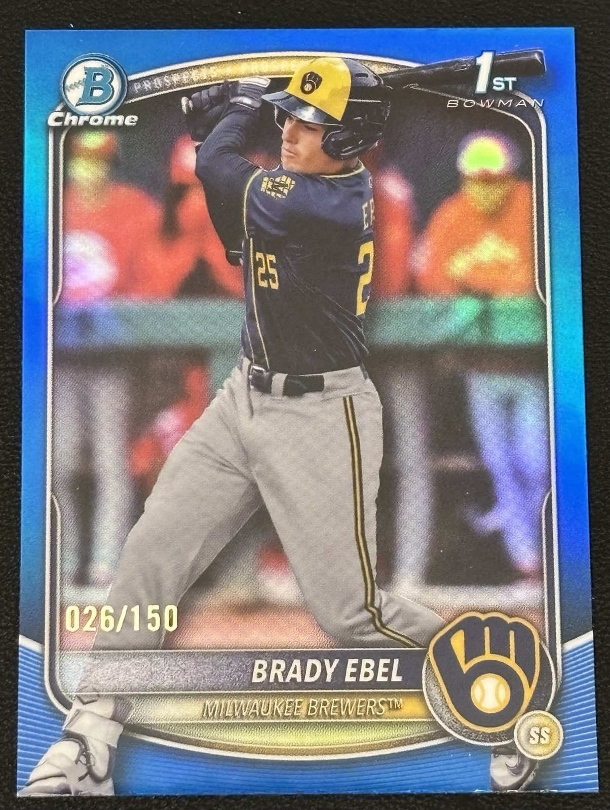 2025 Bowman Draft Chrome BRADY EBEL 1st True Blue Refractor /150 #BDC-194 DA-1