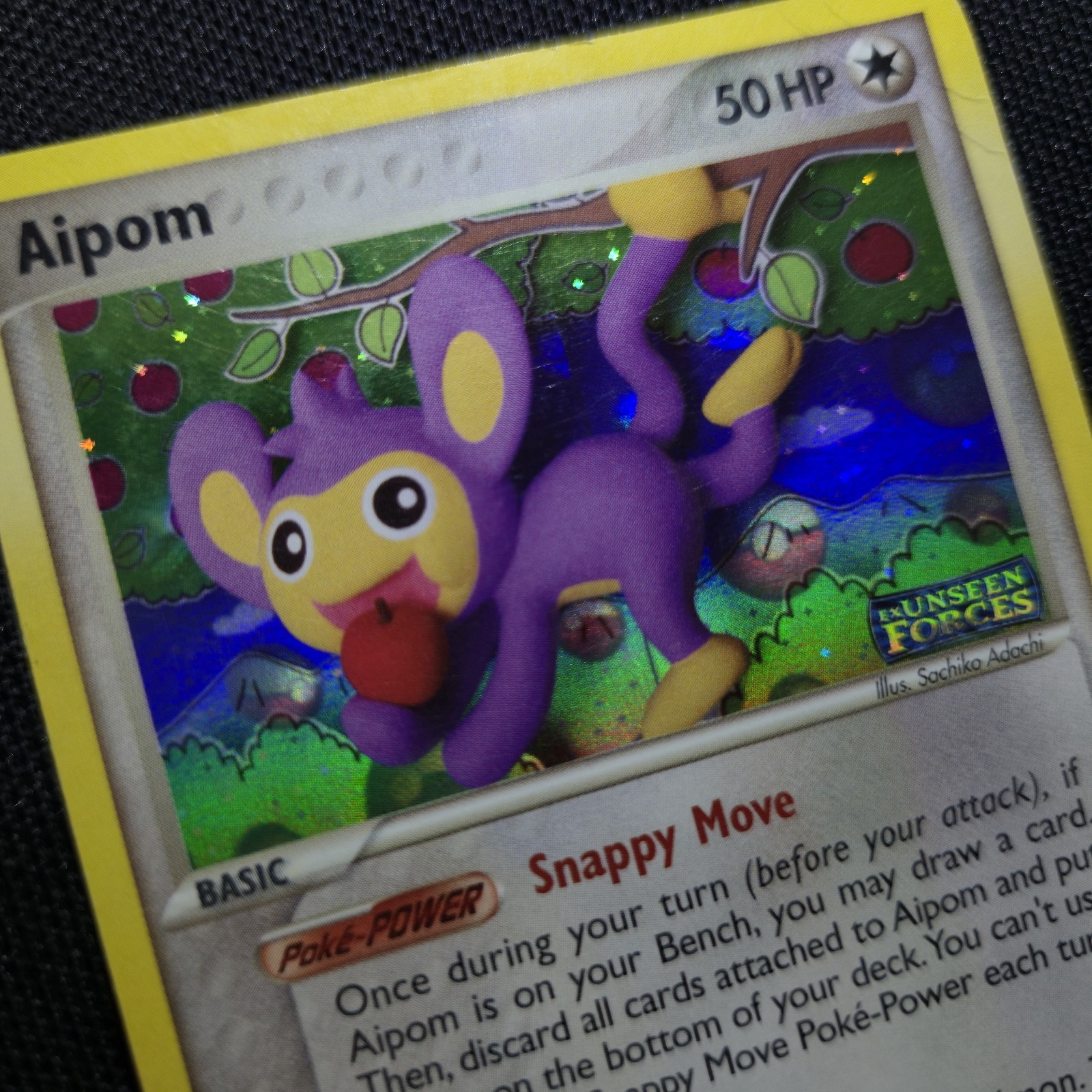 INVERTED ERROR Aipom 34/115 EX Unseen Forces Reverse Holo 2005 Pokemon Card