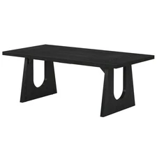 71" Farmhouse Black Dining Table - Rustic for 6-8 with Solid Wood Legs