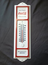 NOS 2014 IOWA Coca Cola COLLECTORS CLUB Thermometer 30th ANNIVERSARY PLASTIC