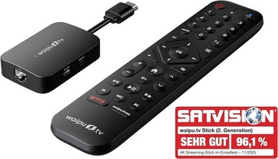 waipu.tv 4K TV Stick HDMI Dongle + Fernbedienung 2. Generation - NEU - OVP, 2026