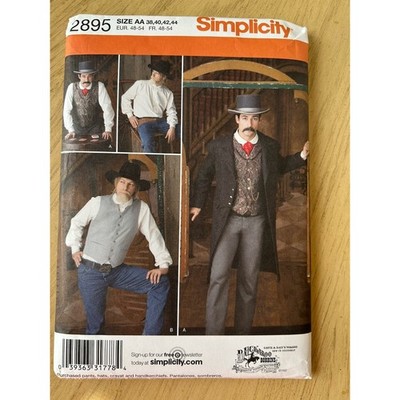 Buckaroo Bobbins Pattern Western Vest Shirt Long-Tail Coat Reenactment 38-44'' UC
