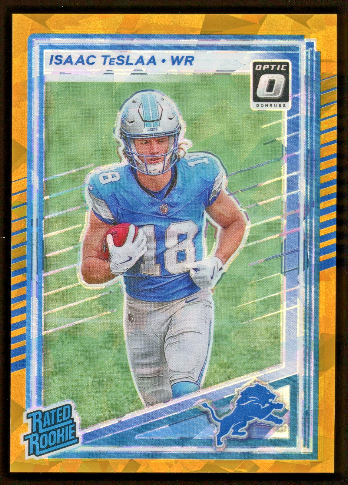 2025 Donruss Optic Isaac Teslaa Rated Rookie Preview Gold Ice Prizm /10 RC