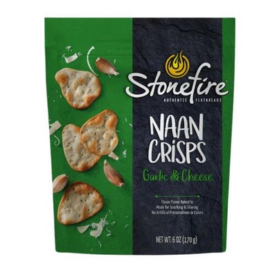 Stonefire, Parmesan Garlic Naan Crisps, 6 Oz (Case Of 12)