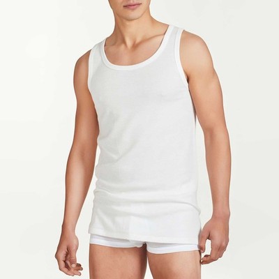 Herren Unterhemd Schulterfrei Baumwolle und Wolle Spinne 065452