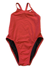 Nike Womens 8 One Piece Swim Red HYDRASTRONG Size 34 wms workout swimsuit flaw
