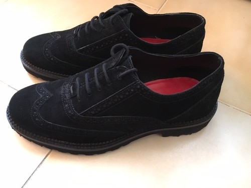 SCARPE FRANCESINA IN CAMOSCIO LUMBERJACK NERA SCARPA SHOE SHOES STRINGATA UOMO - Foto 3 di 7