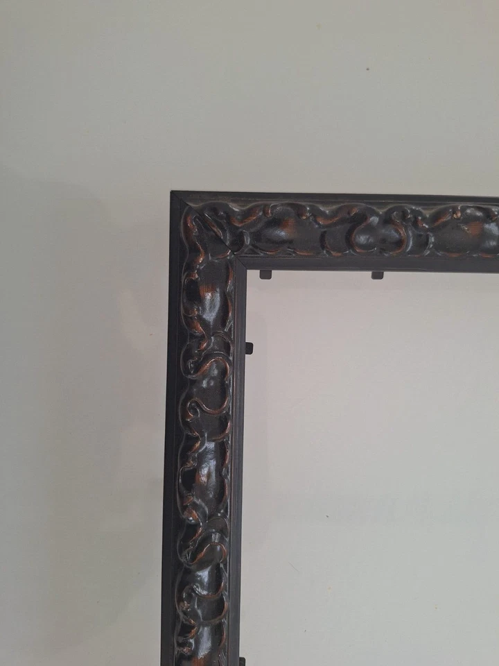 Marco de fotos antiguo, madera tallada. Cuadros art deco antiguos bois esculpidos Foto 4 de 4