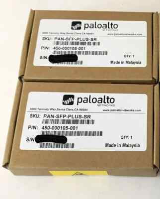 Palo Alto PAN-SFP-PLUS-SR SR 10Gb optical transceiver, short reach 300m, OM3 MMF