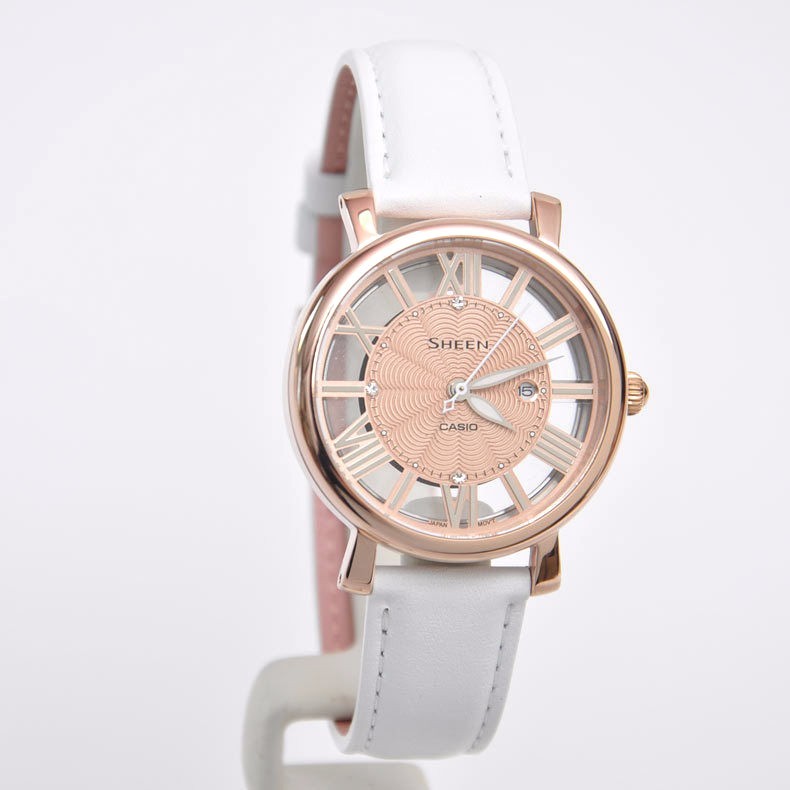 Casio Sheen Bright “Vitamin Color” Leather Strap Ladies Watch SHE