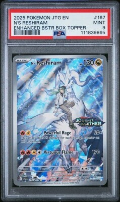 PSA 9 - Reshiram Enhanced Box Topper - 167/159 stamp Pokemon | eBay