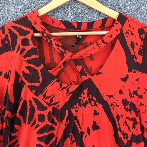 TS Taking Shape womens tunic top XXS orange short sleeve cut out stretch casual - Picture 3 of 18