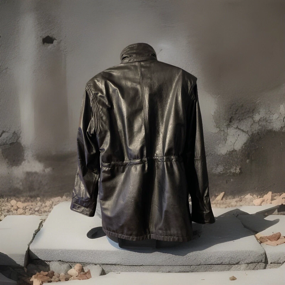 Chaqueta de cuero vintage para mujer talla Lg colorete de Spiegel negra Foto 2 de 4