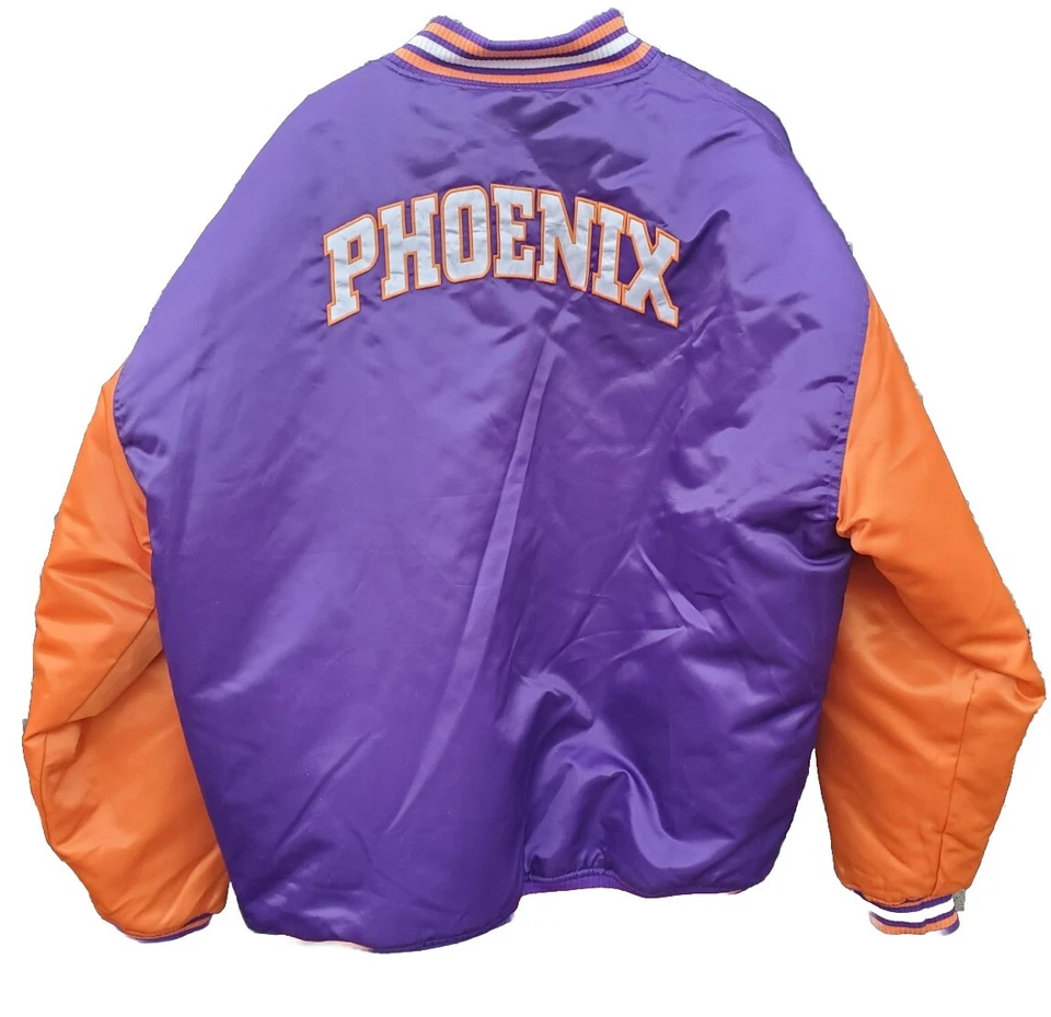 VTG Phoenix Suns NBA Basketball Coat Nylon Snap Varsity Jacket Mens XXL Purple - Image 2 of 4
