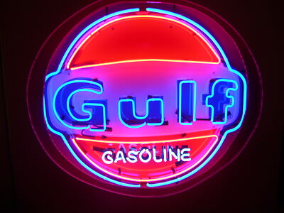 Gulf Gasoline Gas Oil Motor Fuel 24''x24'' Neon Light Sign Lamp HD Vivid Printing