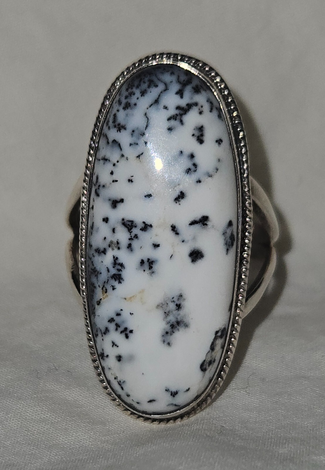 Sterling silver dendritic agate ring - image 3
