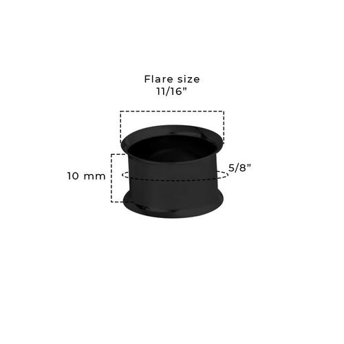 Pair of Surgical Steel PVD Black Double Flare Ear Tunnels Earlets Gauges Plugs - Picture 63 of 108