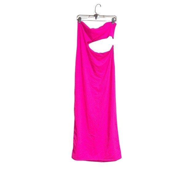 NWT SKIMS FITS EVERYBODY CUTOUT LONG DRESS IN LIMITED EDITION NEON PINK 4X  | eBay