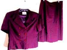 LE SUIT 2PC DARK BURGUNDY SKIRT BLAZER SUIT AND SIZE 12