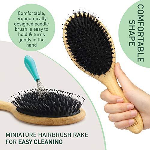 Boar Bristle Hair Brush Set Soft Natural Bristles for Thin and Fine Hair 