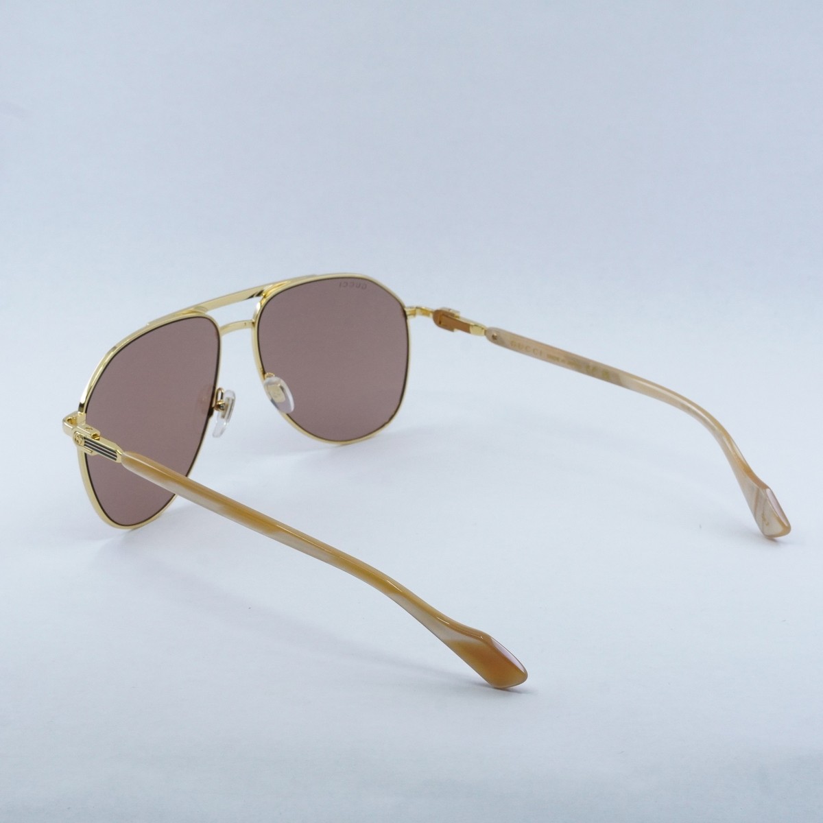 GUCCI GG1220S 003 Gold/Cognac 59-14-145 Sunglasses New 