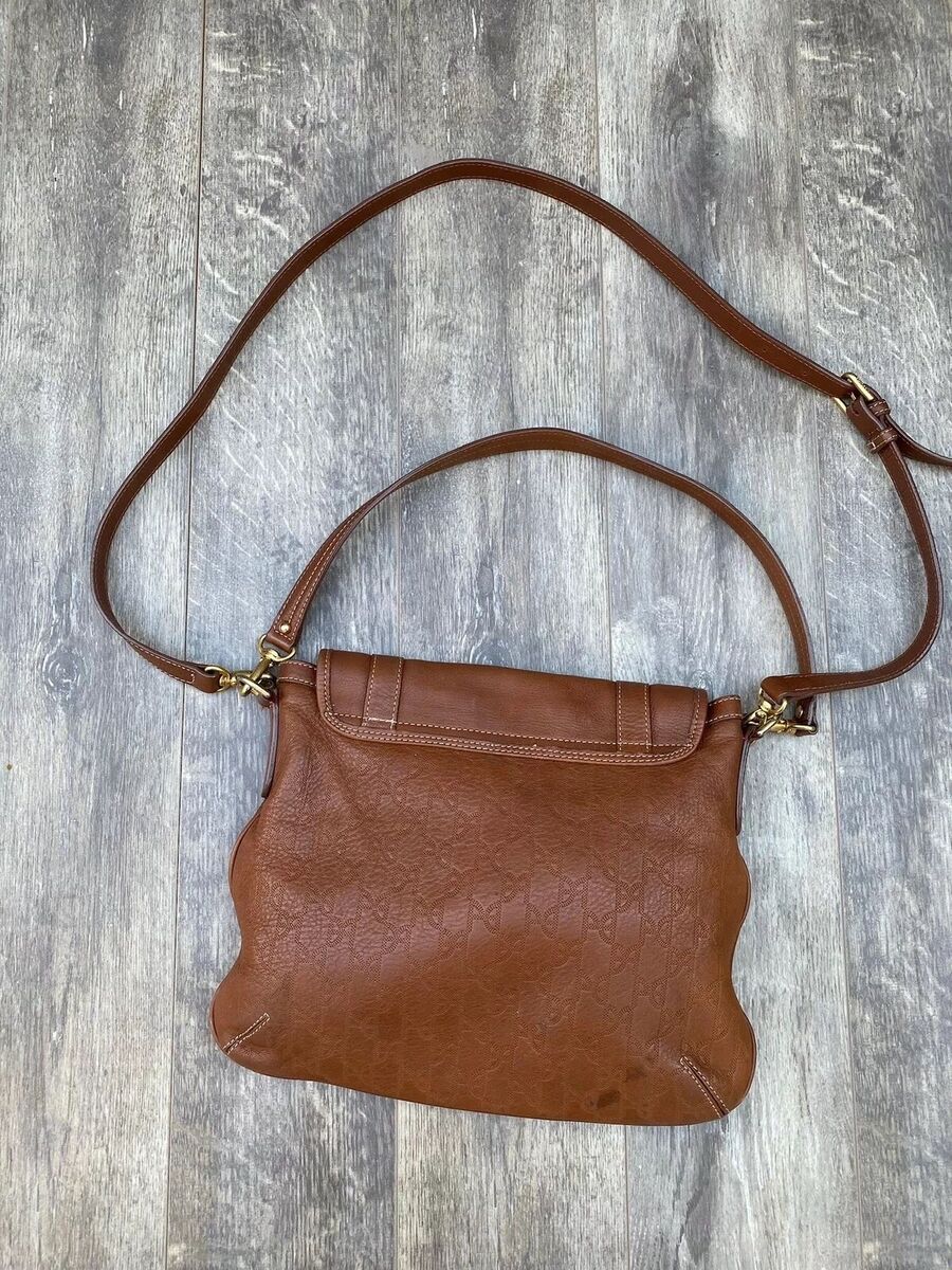 BEAN POLE 💼 Crossbody Brown Satchel Monogram Bag Leather | eBay