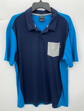 Oakley Mens Large Blue Teal Short Sleeve Polo Golf Shirt
