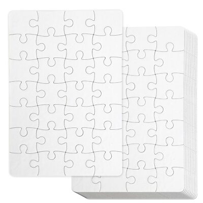12 Sheets Blank Sublimation Jigsaw Puzzles to Draw On for DIY Projects Crafts