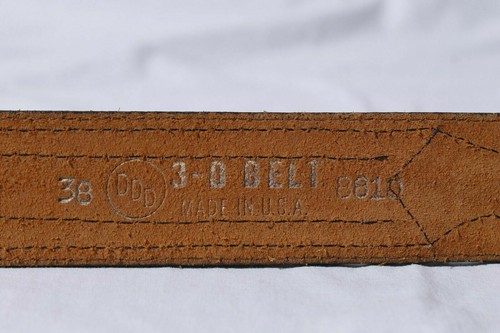 3-D DDD Men's Brown Leather Red & Green Canvas Western Belt 38 - Picture 7 of 7