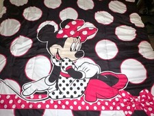 RARE Vintage Disney Minnie Mouse Reversible Twin Comforter Bedspread BEAUTIFUL
