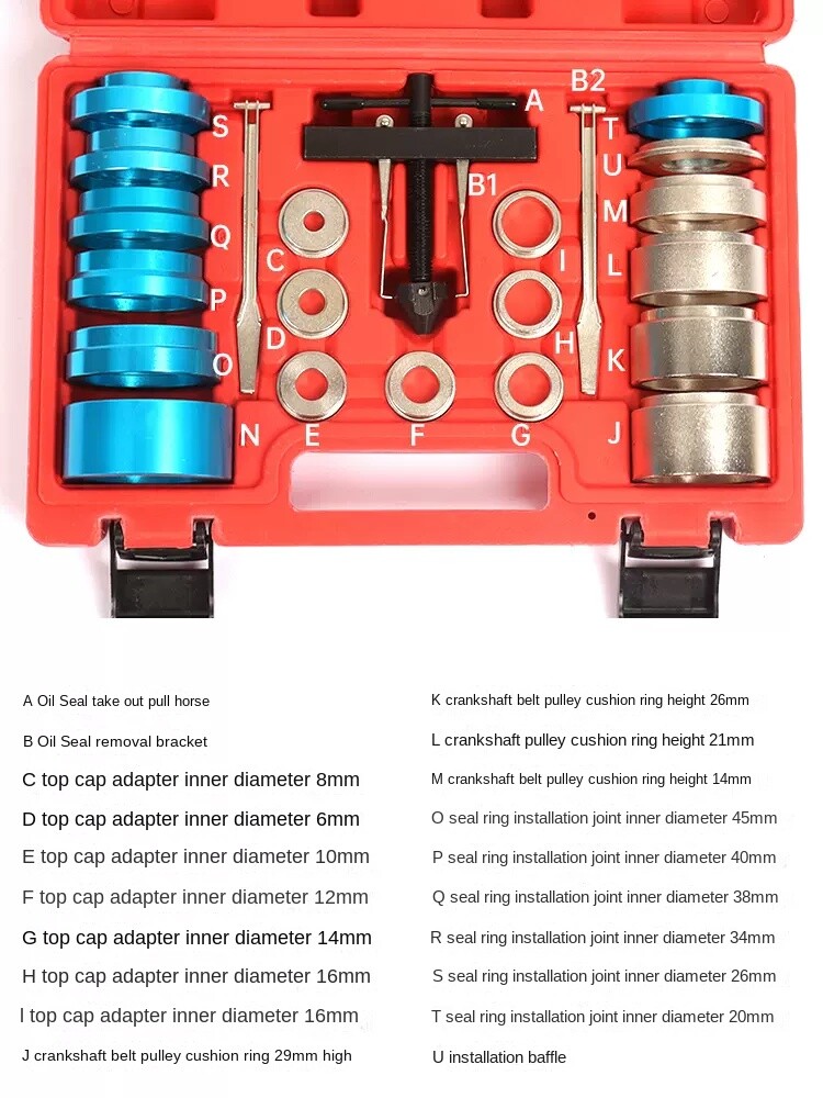 Crankshaft Camshaft Oil Seal Removal Installation Puller Adapters Kit
