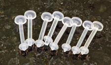 PAIR 16G 3/8" Clear Soft Plastic Flexible Lip Labret Piercing Retainers Bio Flex