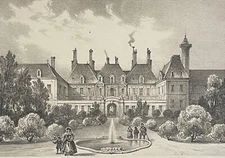 Paris Hôtel de Soissons début XIX lithographie de 1839 France