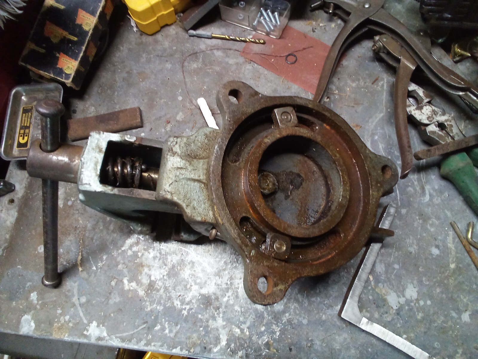 Vintage ATCO 80 Rapid Machinist Bench Vise 3" Jaw Swivel Base Original Paint