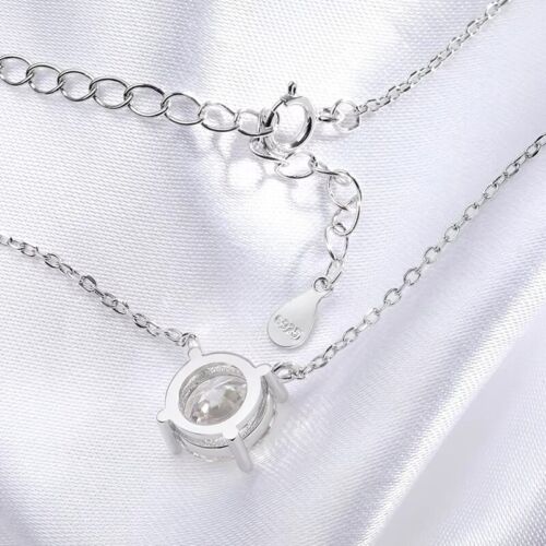1-5ct Round Cut Moissanite Solitaire Pendant Necklace 925 Sterling Silver W/GRA - Picture 5 of 17