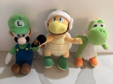 Super Mario Bros. Plush Lot: LUIGI 10  , HAMMER BROS KOOPA 9" , YOSHI 8  
