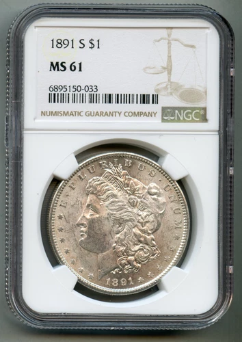 1891 S Morgan Silver Dollar NGC MS 61