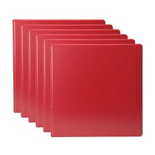 3-Ring Durable View Binder, 2 inch Binder Ring Type, Slant D-Ring, Red, 6 Pack